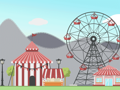 Amusement Park amusment park circus ferris wheel gif illustration roller coaster