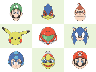 Smash Brothers illustrations smash brothers video games