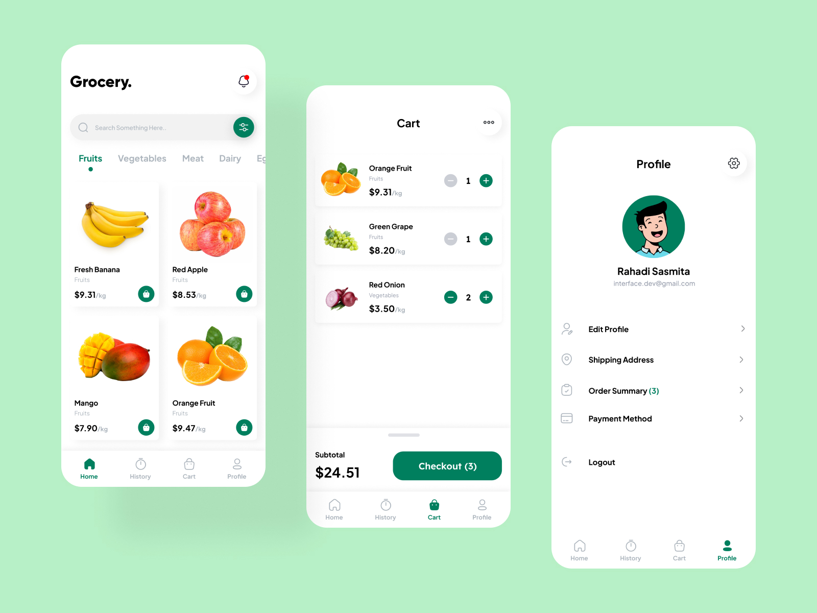 Grocery Store Mobile App Design by Rahadi Sasmita on Dribbble