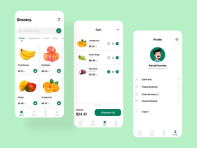 Grocery Store Mobile App Design