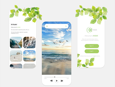 Ease Meditation App app app design application ui ux ux design uxdesigner uxui uxuidesign webdesign