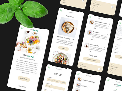 WellEating Food Ordering Service Mobile Application app app design foodapp foodorderingapp mobile mobileapp mobileapplication restaurantapp ui ux