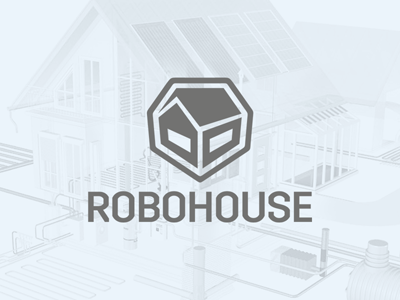 Robohouse house logo robot vector