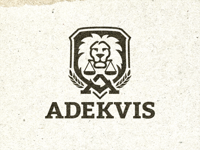 Logo Adekvis lawyer letter lion logo shield vector