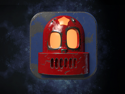 Robot blue cinema4d dark icon red robot smoke