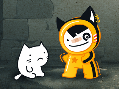 Bruce Lee bruce lee cat character fun kawai vector yellow