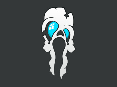 Ghost blue eyes fear fun ghost logo skull vector