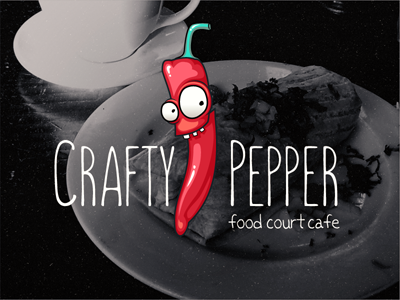 Peper cafe character chilli food fun logo pepper smile vector