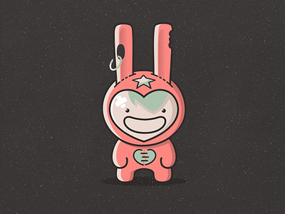 Rabbit boy character fun kawai lover rabbit smile toy vector