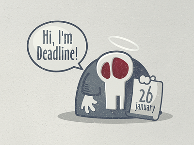Deadline character deadline fun skull vector
