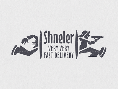 Shneler boy character delivery fast logo pizza run vector