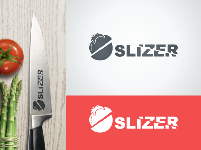 Slizer logo knife logo tomato