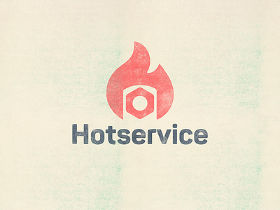 Hotservice logo fire hot logo nut service spanner