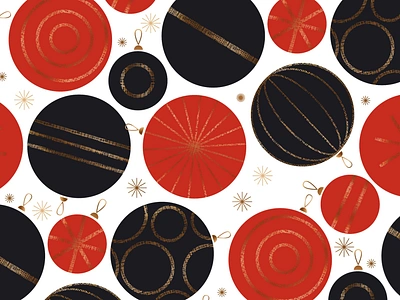 Mid-century Vibes Xmas Pattern baubles christmas christmas balls christmas card design fabric fabric design flat illustration luxury mid century mid century midcentury pattern seamless pattern seamlesspattern vector web xmas xmas decor