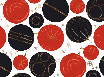 Mid-century Vibes Xmas Pattern baubles christmas christmas balls christmas card design fabric fabric design flat illustration luxury mid century mid century midcentury pattern seamless pattern seamlesspattern vector web xmas xmas decor