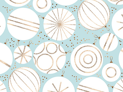 Elegant New Year pattern baige baubles blue christmas christmas balls christmas card delicate elegant new year fabric flat illustration luxury midcentury pastel pattern seamless pattern style turquoise wrapping paper