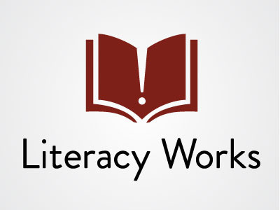 Literacy Works! awesome books branding literacy logo reading