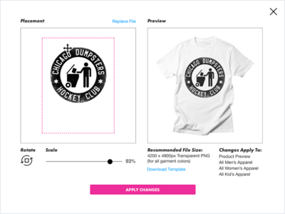 Adjust Design Files in the Browser artist shops dashboard threadless