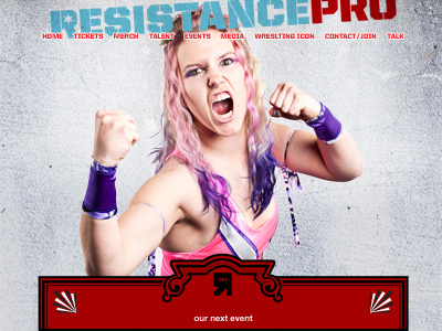 Resistance Pro homepage design web