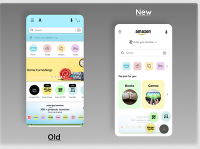 Amazon Shopping App Ui app design minimal mobile typography ui