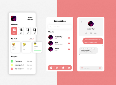 project management Ui app design illustration illustrator minimal mobile ui ux web website