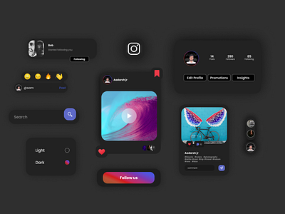 Re-edited instagram app colors design illustration instagram logo mobile socialmedia typography ui uiux vector web