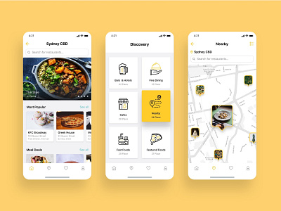 Food Application app design ui