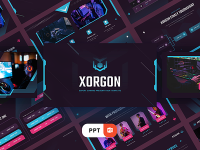 Xorgon Powerpoint Template concept cyber design digital game gaming graphic presentation sport technology template vector