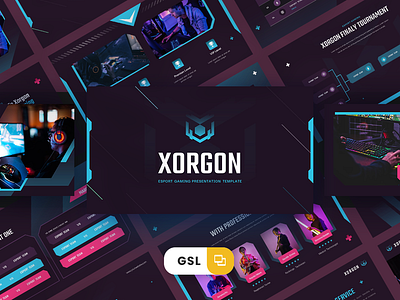 Xorgon Google Slide Template concept cyber design digital game gaming graphic presentation sport technology template vector