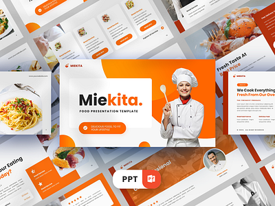 Miekita Powerpoint Template advertising basil black carbohydrate closeup creative cuisine diet dinner dish food fresh