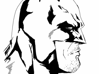 Batman Profile batman comic book graphic novel illustration pen and ink sketches superheroes