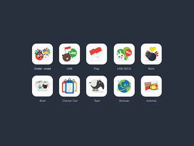 Indonesian Icons ai design element graphic icon icons illustrator indomie indonesian line project tapir