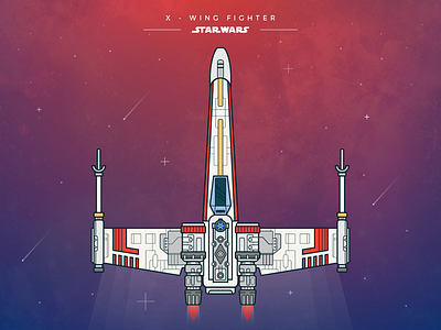 Star Wars - X Wing Fighter artwork challenge galaxy illustration line art ship spaceship star wars starwars vector x wing