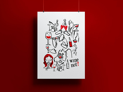 'Wine Not?' Poster Design abstract abstractdesign adobe adobephotoshop design digitalart drawing graphic design graphicdesign graphicdesigner illustration poster posterdesign posterdesigner redposter sketch wine winedesign wineposter winesketch
