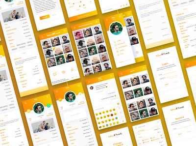 YellowFriends - Social Networking App app branding dashboard design digital drawing figma illustration social typography ui ux