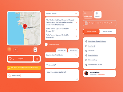 UI KIT, Website design Tourism & Travel, New Zeland, Booking