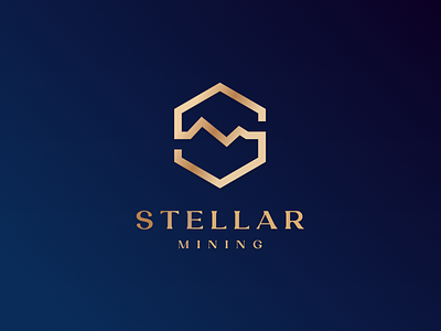 Logo for investors, mining of solid ores darkblue explore gold investor logoguide logotype minerial mining stellar