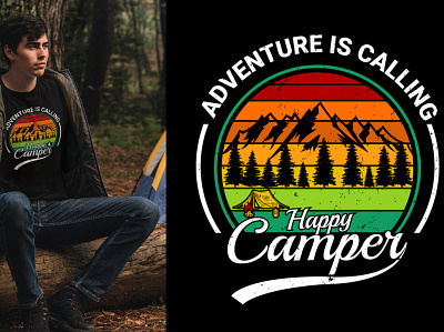 Adventure Camping Vintage T shirt design camper graphicdesign t shirt t shirt design tshirt design
