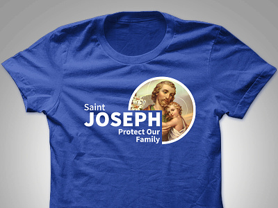 Saint Joseph "Protect Our Family" Tshirt Design apparel aris aris española designer filipino graphic design logo makati manila philippines pinoy tshirt