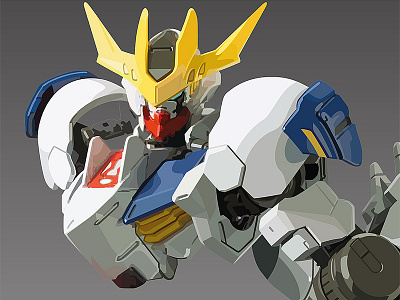 WIP of Vector Illustration of Gundam Barbatos Lupus Rex