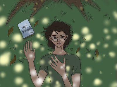 UNDER THE TREE anime character design illustration portrait