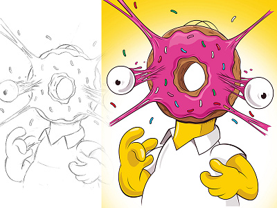 Donut Head adobe adobeillustrator cartoon digitalart homer simpson illustration illustrator simpsons vector