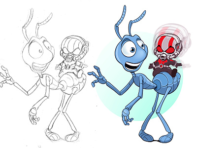 Bug meet Ant adobe adobeillustrator antman bugslife cartoon digitalart disney illustration illustrator vector