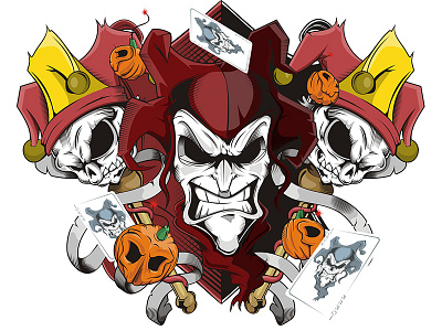 Joker Runs Wild adobe art cartoon design drawing illustrator joker logo vector