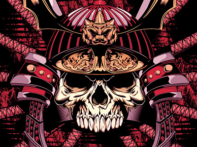 Samurai adobe cartoon illustrator logo samurai skull vector
