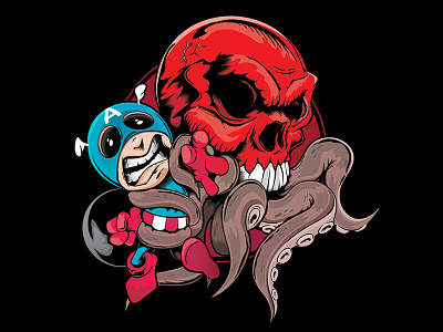 Hail Hydra adobe avengers captain america cartoon comics hydra illustrator marvel red skull vector