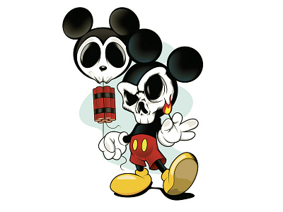 Mickey adobe cartoon disney disneyland illustrator mickey mickey mouse mouse skull t shirt vector