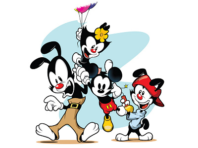 Mickey v Animaniacs adobe animaniacs cartoon disney disneyland illustration illustrator mickey mickey mouse vector warner warner bros