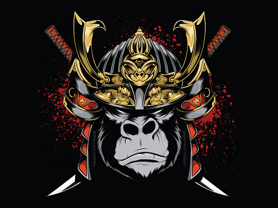 Samarai Ape adobe ape digital illustrator logo samarai t shirt vector