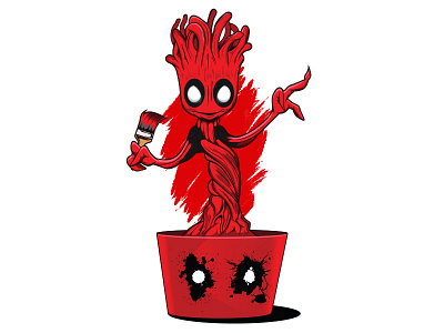 Groot Deadpool babygroot cartoon deadpool disney groot guardiansofthegalaxy illustrator marvel vector